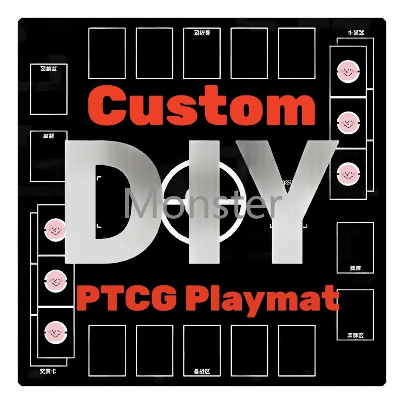 カスタムptcgポケモンプレイマット、シングル＆ダブルプレイヤー向けカードバトル用ラバーゲーミングマット、ボードゲームテーブルマット、ゲームアクセサリーギフト