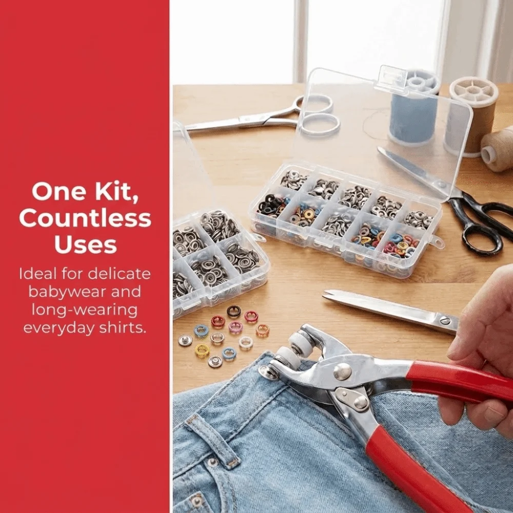 50/100Sets DIY Craft Five Claw Buckle Clamp Set Multi-Purpose Colorful Snap Fastener Kit Easy To Use Seam-free