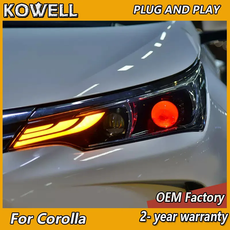 Car Styling for Toyota Corolla Headlights 2017-2018 Corolla Head Light DRL Turn Signal Low High Beam Projector Lens