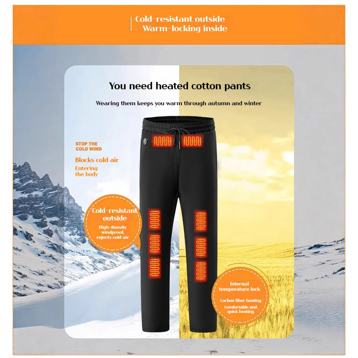 2025 New Electric Heating Pants Thermal Trousers Men Women Outdoor Ski Hunting Warm Heated Clothes Constant Temperature Control