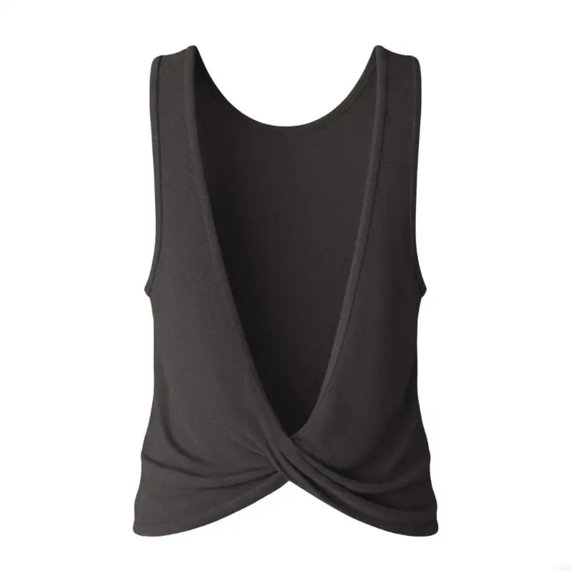 Open Back Workout for Women Athletic Backless Sleeveless Running T Shirts Yoga Going Out Gym Clothes