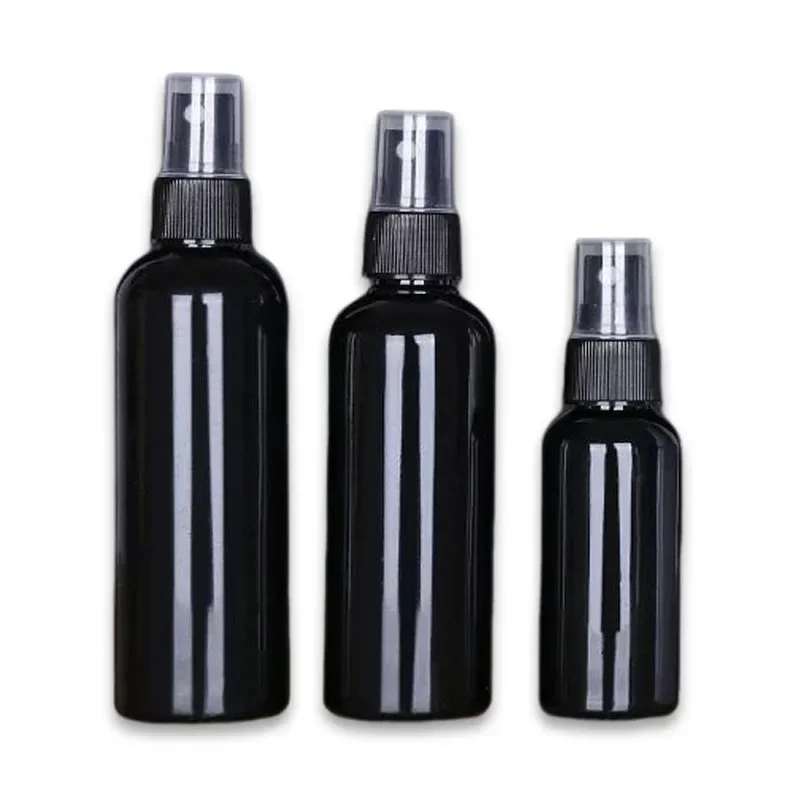 Bouteilles de pulvérisation rechargeables 30/50/60/100ml, 10 pièces, noir et blanc, atomiseur de parfum, récipient d'emballage cosmétique pour voyage