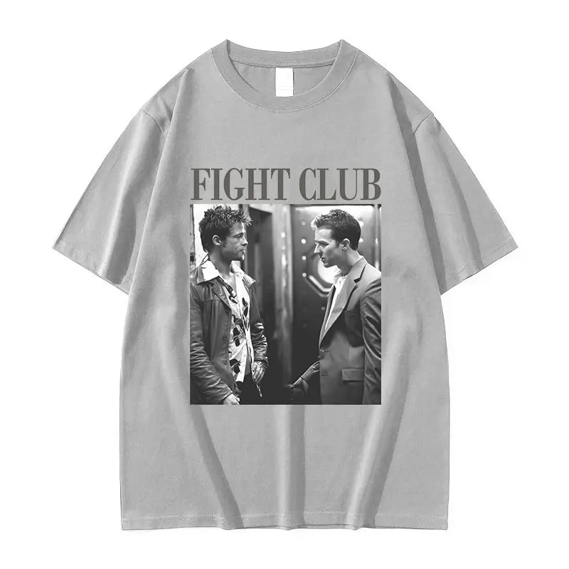 Classic Movie Fight Club Graphic T Shirt Men Vintage Gothic Short Sleeve T-shirt Unisex Punk Oversized Cotton Tshirts Streetwear