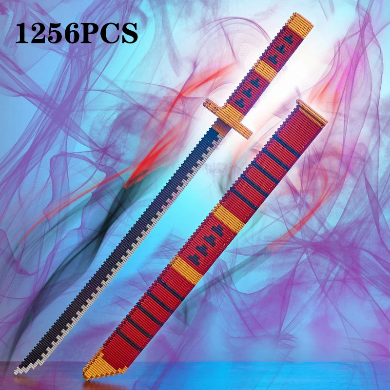 Samurai Sword Building Blocks Classic Anime Katana With Scabbard Small Particle Bricks Toys Desktop Decoration Kids Holiday Gift