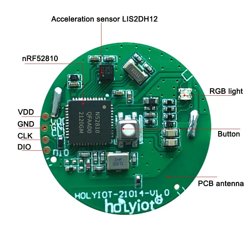 Holyiot nRF52810 Bluetooth Beacon 3 Axis Accelerometer BLE 5.0 Bluetooth Low Power Consumption Sensor Indoor Positioning Module