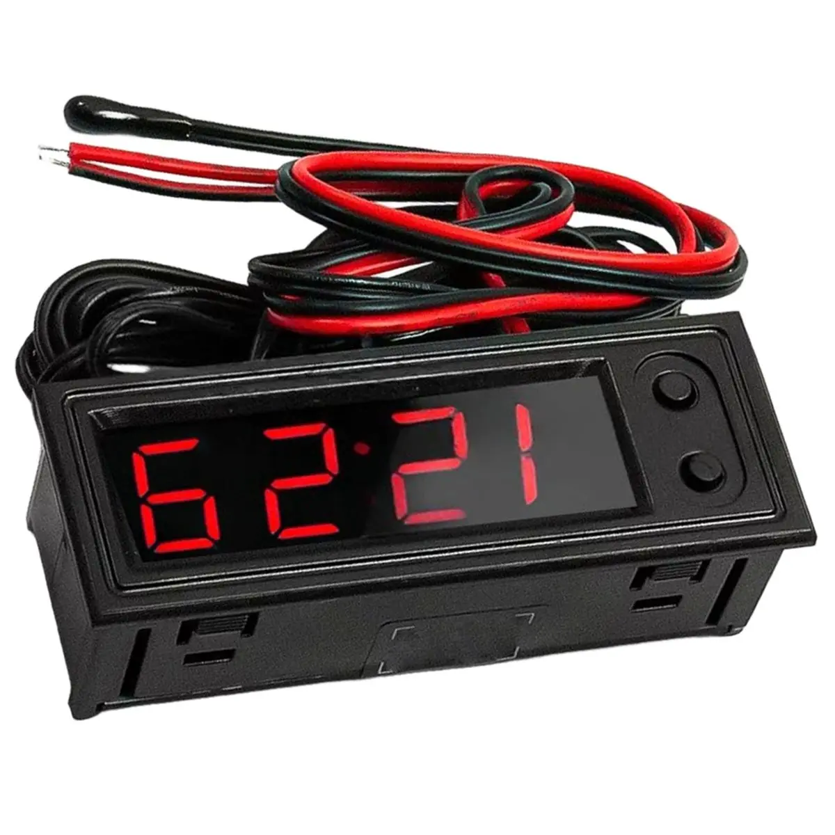 DT75BG 12V 3in1 Vehicle Car Kit Thermometer with Voltmeter with Clock LED Digital Display Voltmeter Interior Parts