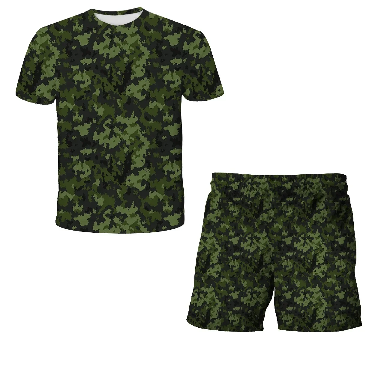 2023 Summer Kids Clothes Set For Baby Boys Camouflage Tops Pants 2PCS Short Sleeve Costume Tracksuit Outfits Set