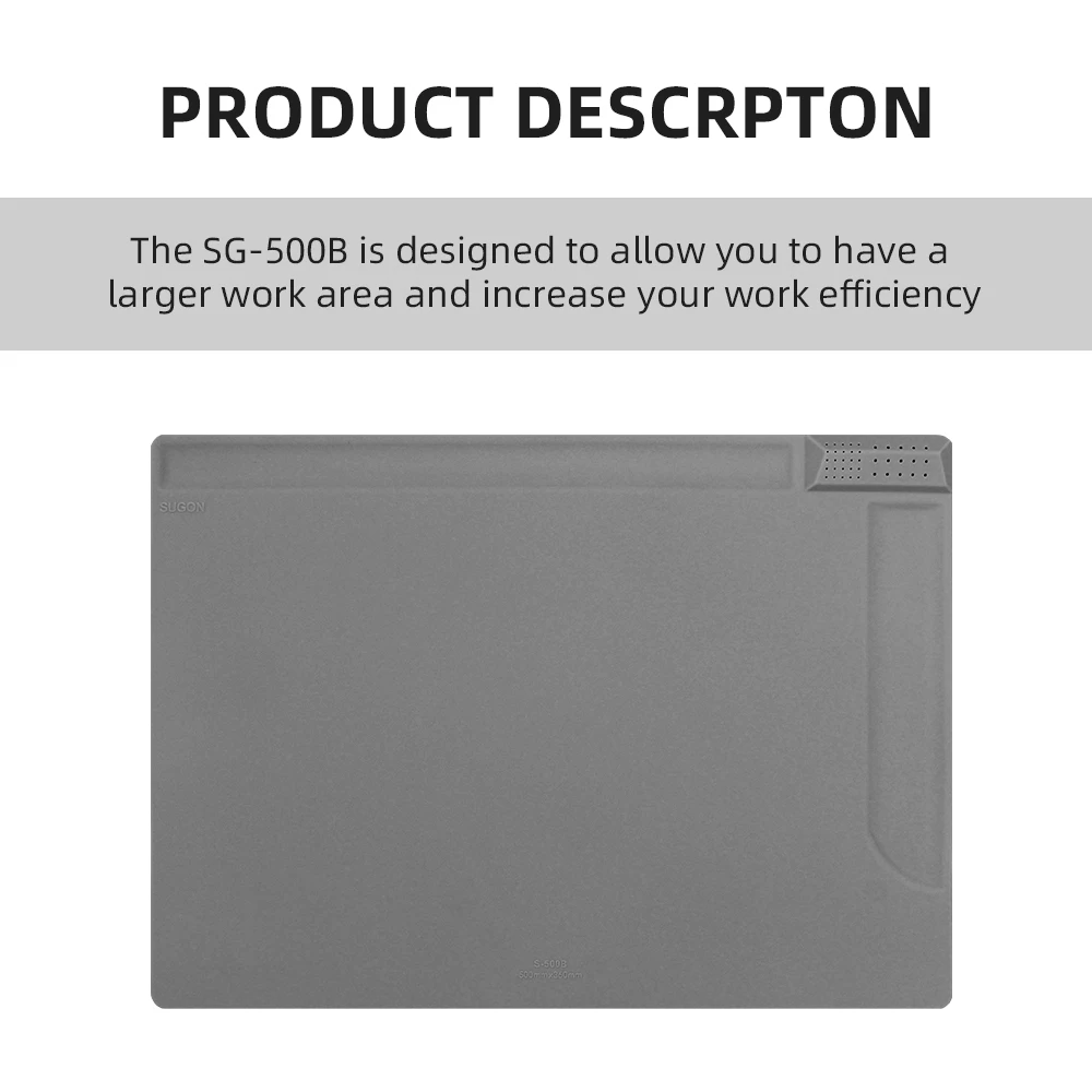Heat Insulation Repair Pad Super Big 500X360mm Grey/Blue Silicon Soldering Work Mat BGA Heat-Resistant Maintenance Platform