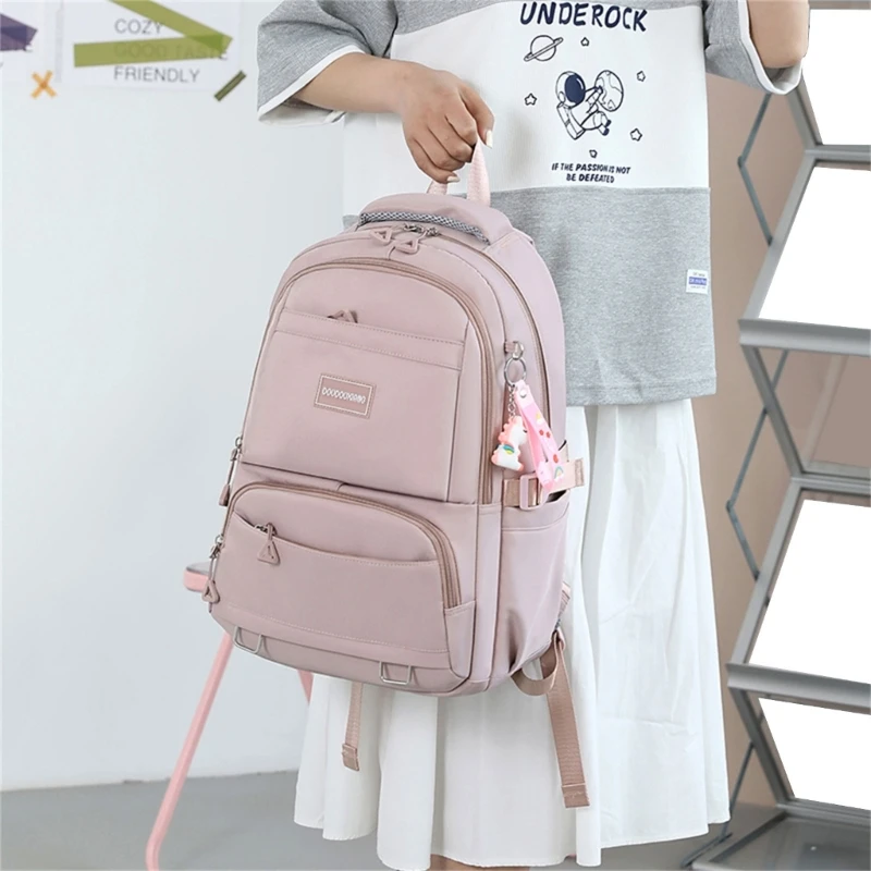 lô đi học Teen Boys Girls Túi đựng máy tính xách tay sức chứa lớn Nylon Daypack Rucksack