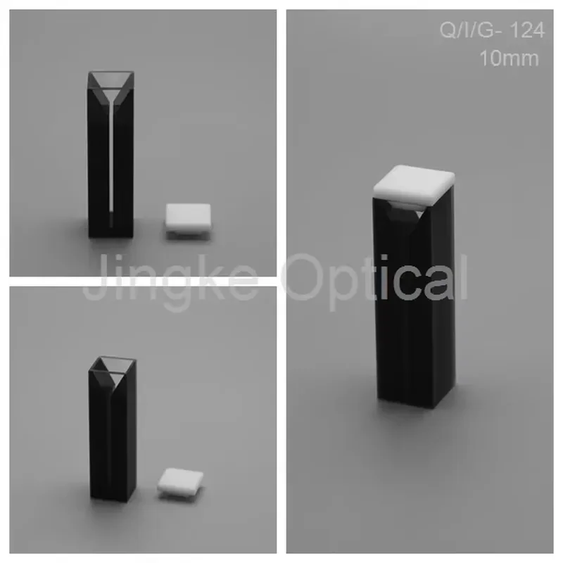 Black Semi Micro Cuvette for Spectrophotometer Analysis 10 mm Path Length 1.5 mL Volume