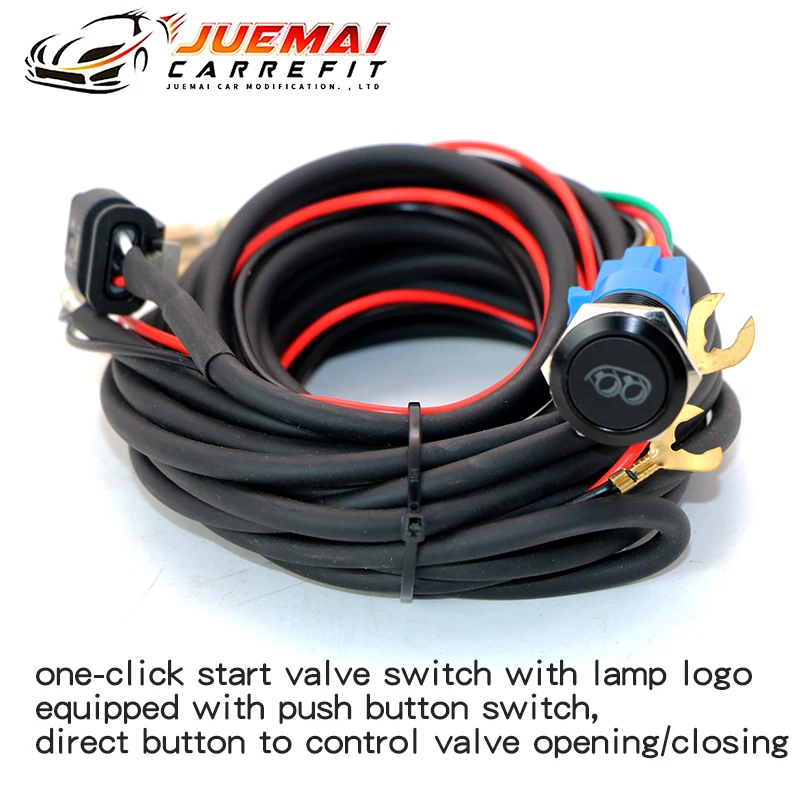 JUEMAI Car Accessories Electric Exhaust Control Valve One-Key Button Remote Motor Switch System With Cable Universal Water Proof