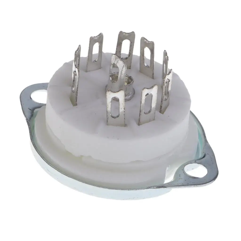 Ceramic 9 Pin Vacuum Tube Sockets Panel Mount Tube Base for Audio Amplifier and Board Installation