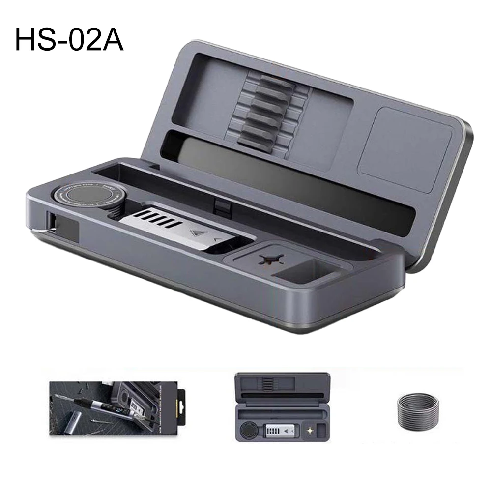 

Электрический паяльный набор 100-450 ℃ Умный паяльник PD/QC/DC HS-02, мобильный ящик для хранения верстака, набор паяльников, сварочный инструмент
