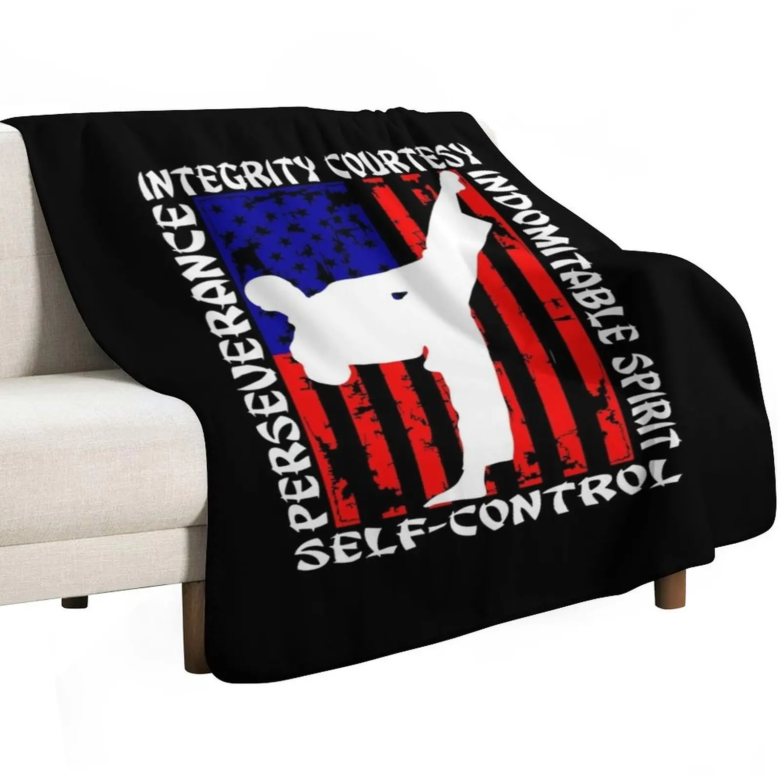 Martial Arts Taekwondo 5 Tenets Taekwondo Throw Blanket Camping Loose Luxury Thicken Single manga Designers Blankets