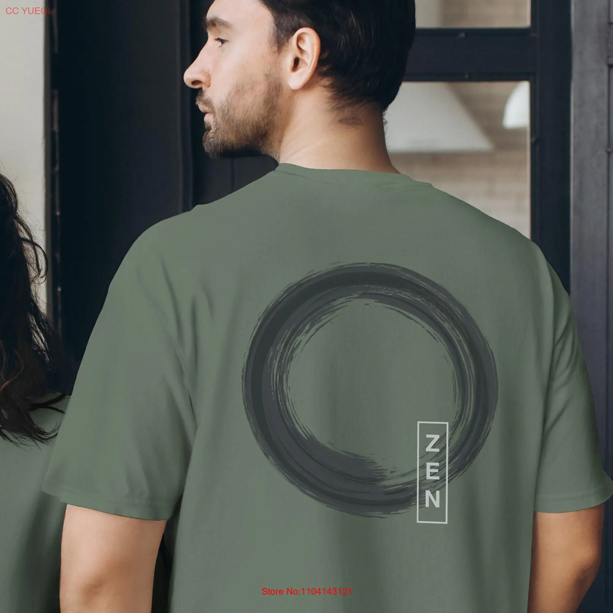 

ENSO Circle Cotton T Shirt Zen Buddhism Symbol Timeless Japanese Calligraphy High Quality Eco Back Print