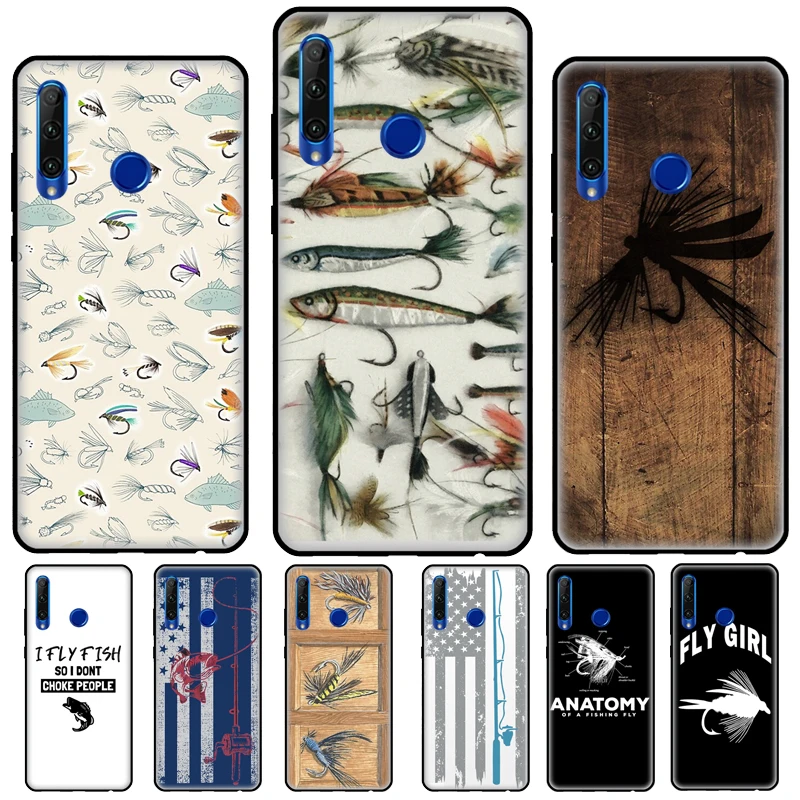 Fly Fishing Lure Phone Case For Honor Magic 5 4 Lite 50 70 90 8X 9X 10 Lite X6 X7 X8 X9 X8a X9a Back Cover