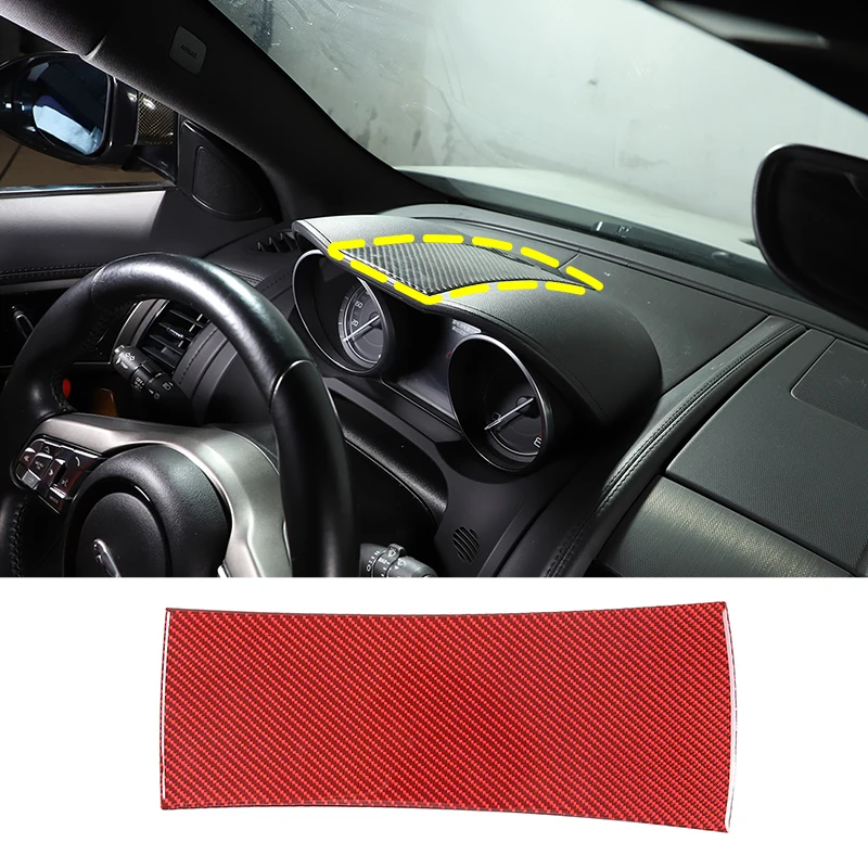 

For Jaguar F-TYPE 2013-2022 Soft Carbon Fiber Car Dashboard Divider Decorative Sticker Interior Molding Accessories