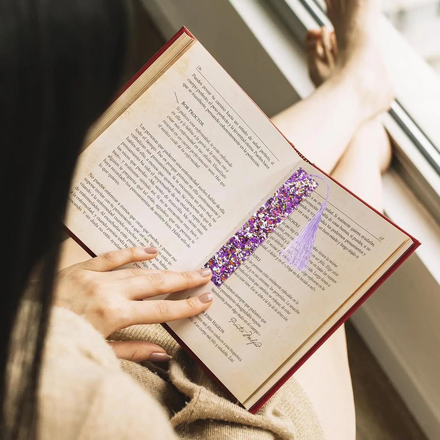 Tassels Bookmark Convenient Shimmering Bookmark Acrylic Bookmark Shimmering For School Libraries Book Reading