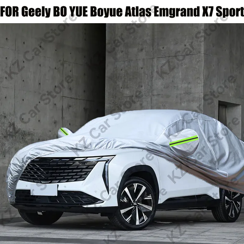 Capa de carro ao ar livre anti-uv chuva neve resistente à poeira capa automática à prova de vento para geely bo yue boyue atlas emgrand x7 esporte
