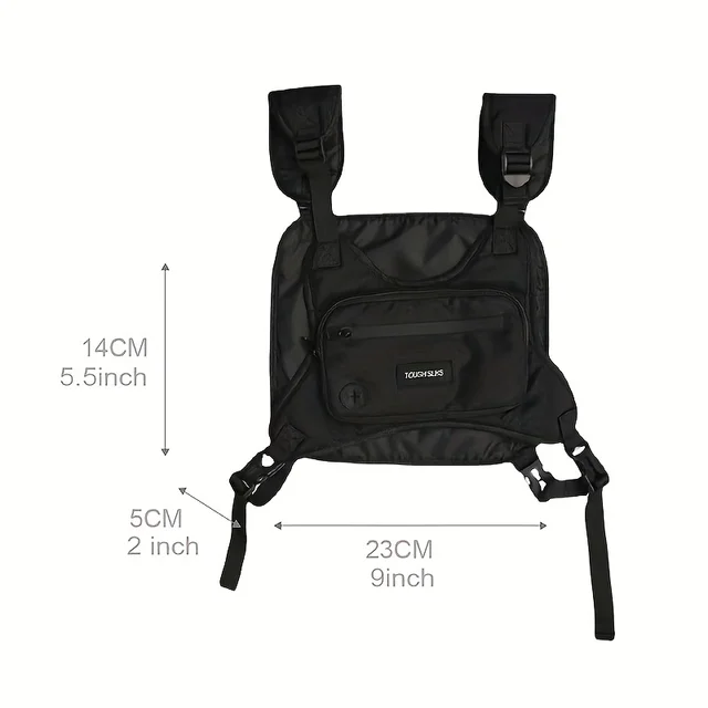 Chest Bag Waist Bag Hip Hop Streetwear Large Capacity Sports Casual Tactical Vest Bags for Men 3 Chest Bag Waist Bag Hip Hop Streetwear Large Capacity Sports Casual Tactical Vest Bags for Men – view 3