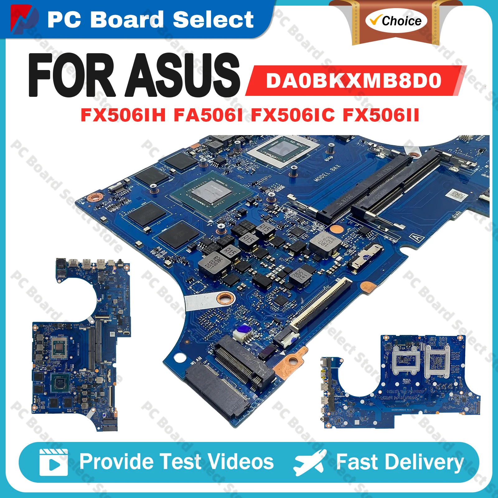 DA0BKXMB8D0 For ASUS TUF Gaming FX506iH FA506I FX506IC FX506II Laptop Motherboard With R5-4600H R7-4800  CPU 100% Tests OK