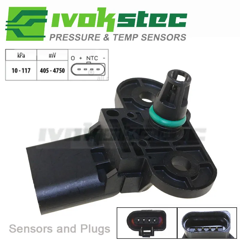 Sensor de presión del colector de admisión MAP para VW Golf Mk5 Mk6 Mk7 1.4 16V Passat B6 Polo Jetta Beetle Audi A4 b8 A6 A8 d4 03C906051E