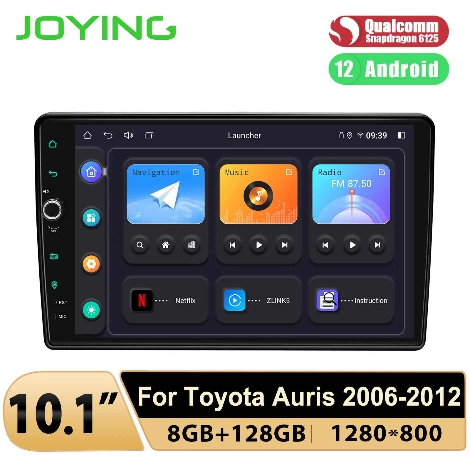 JOYING 10.1 Inch Car Radio Stereo Multimedia Video Player For Toyota Auris 2006-2012 Built In Carplay SPDIF&Optical Output