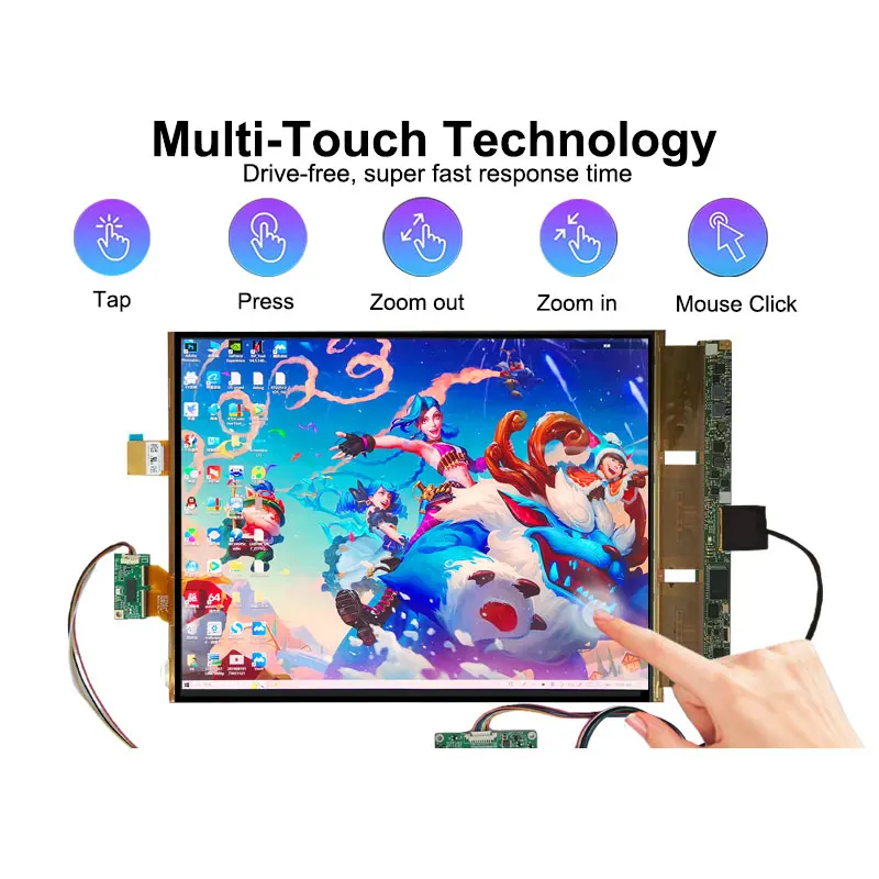 Imagem -03 - Wisecoco-tela Sensível ao Toque Oled Flexível Placa de Motorista tipo c 13 Polegada Display Ips Amoled Dobrável e Rolável 2k 1536*2048