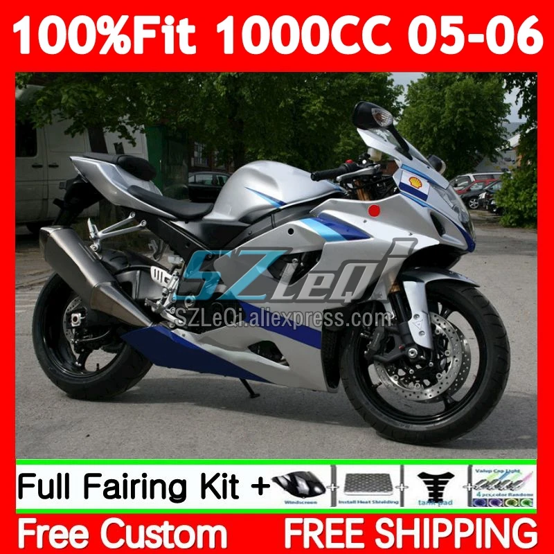 OEM Body For SUZUKI GSX-R1000 GSXR-1000 90No.120 GSXR 1000CC Gloss silver 1000 CC K5 GSXR1000 05 06 GSX R1000 2005 2006 Fairings