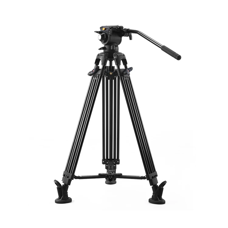 EIMAGE EG03A2 Aluminum Profesional Height Adjustable Tripod For Video Camera With Fluid Head