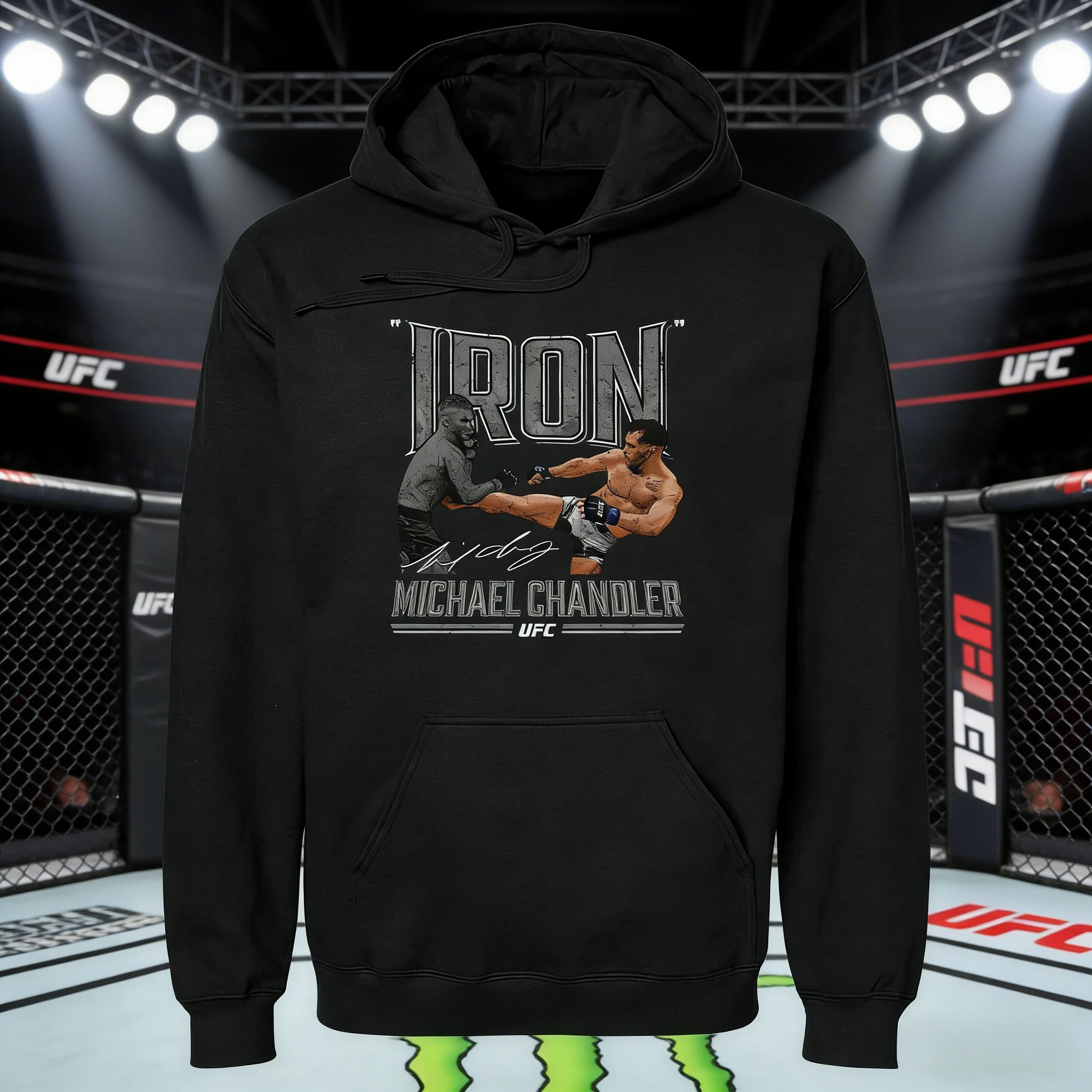 

Осень/зима 2026, UFC Майкл Чендлер, боевая толстовка с рисунком, женская модная свободная повседневная хлопковая теплая толстовка, пальто унисекс