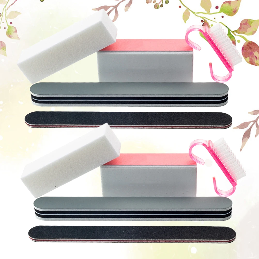 

Polishing Strip Nail Files Sanding Bar Round Stick Manicure Tool Buffer Set Professional Use Suitable For Natural Acrylic False