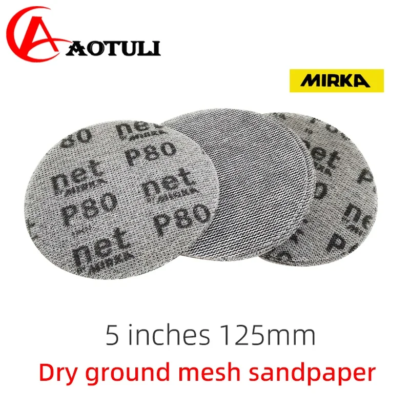 Mirka Dry Grinding Disc Mesh Sandpaper 5in Hook&Loop Automotive Dust-Free Abrasive Disc 80-800 Grit for Polishing And Finishing