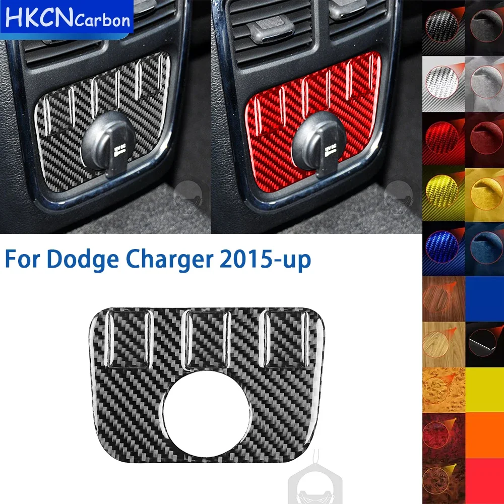 

For Dodge Charger LD 2015+ Carbon Fiber Rear Console Panel Frame Cover Sticker Interior Trim Tuning Overlay Car Accessories