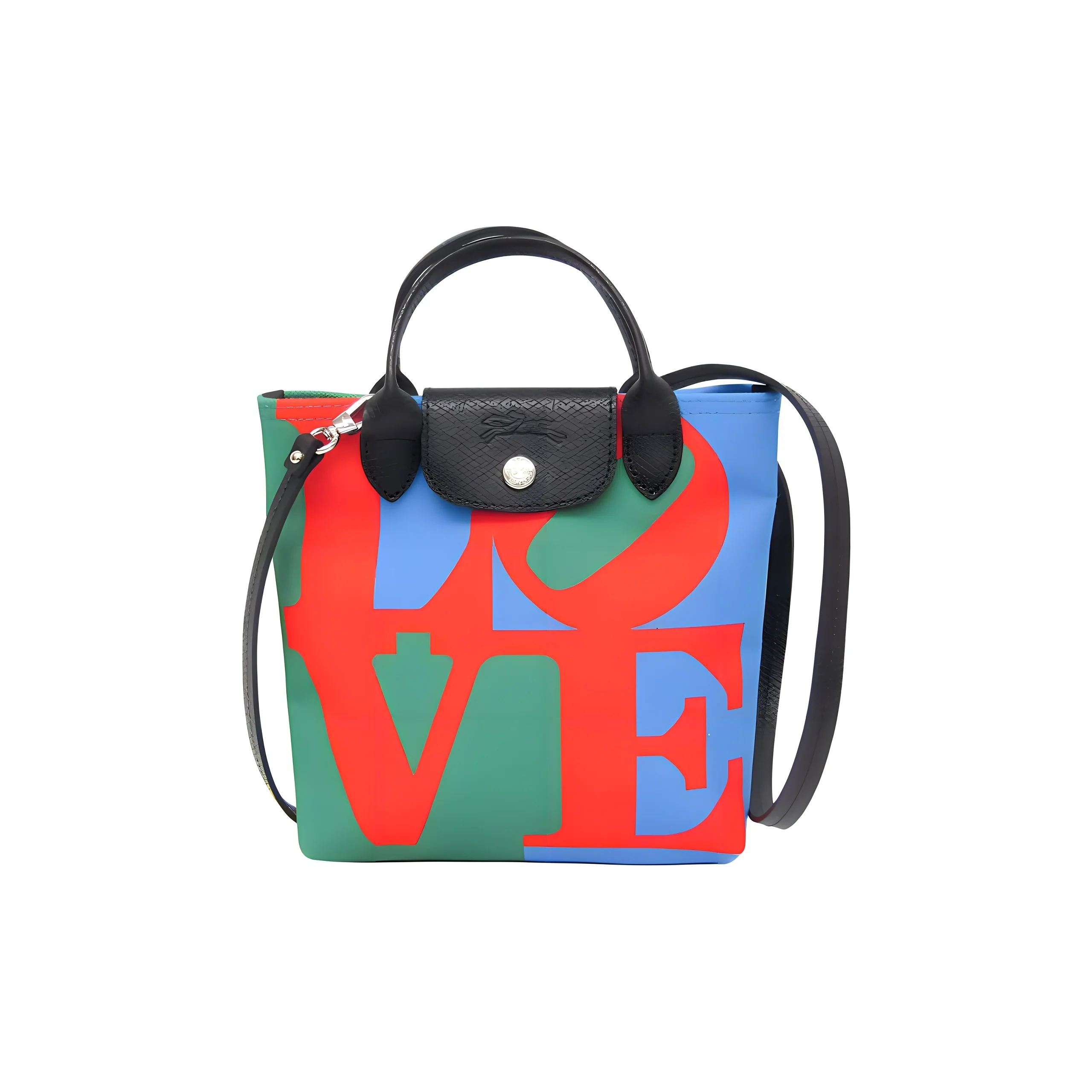 LONGCHAMP X ROBERT INDIANA Collaboration Canvas With Leather Shoulder Bag, Crossbody Bag, Handbag Women's 10227BBA545