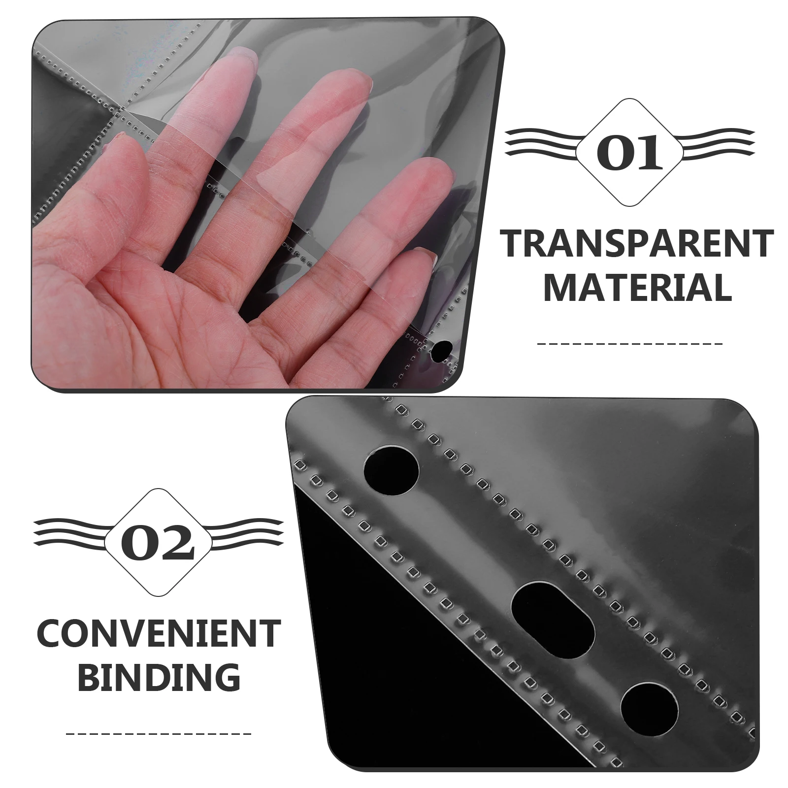 30Pcs Album Refill Pages A4 Binder Double Sided 4 Pocket Sleeves Clear Photo Card Storage Sheets Trading Card Protector