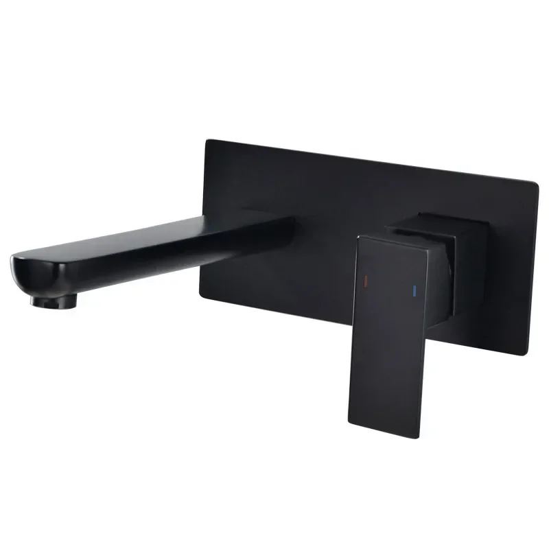

Square black washbasin faucet, concealed into the wall washbasin, all-copper hot and cold faucet AM1005