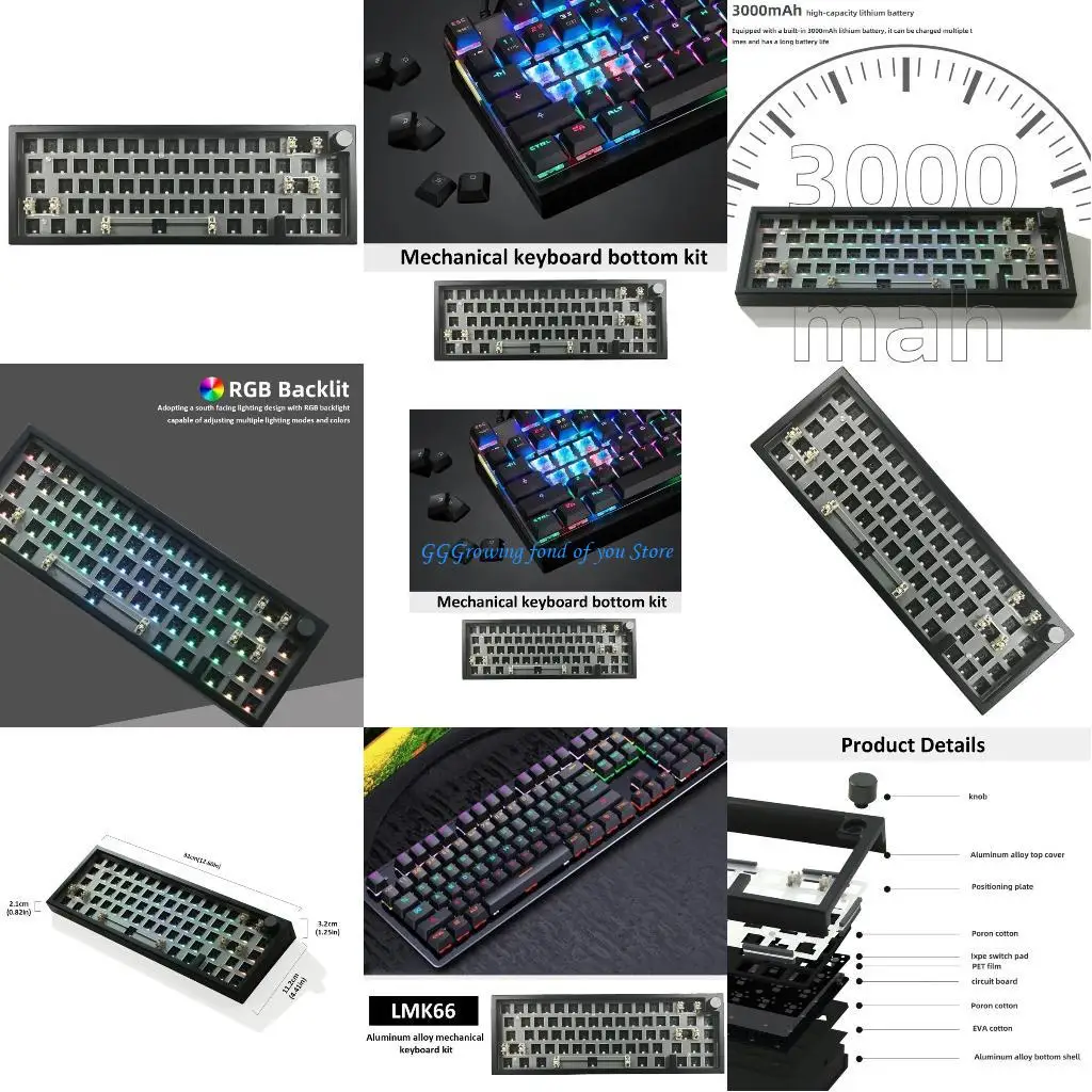 

H9EB LMK66 Mechanical Keyboard 3Modes Hot Swappable Easy Switches Replacement BT5/2.4Ghz/UsbC for ESports Game Office
