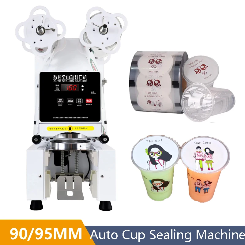 Full Automatic Bubble   Cup Sealing Machine 90mm 95mm PP/PE/Paper Cup Sealer for Milk   Boba - view 2