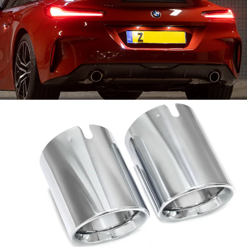 

2 шт./лот, черный чехол на выхлопную трубу автомобиля для BMW Z4 G29 Xdrive 20i 30i 2019-2024, наконечник глушителя, сменная накладка на выхлопную трубу
