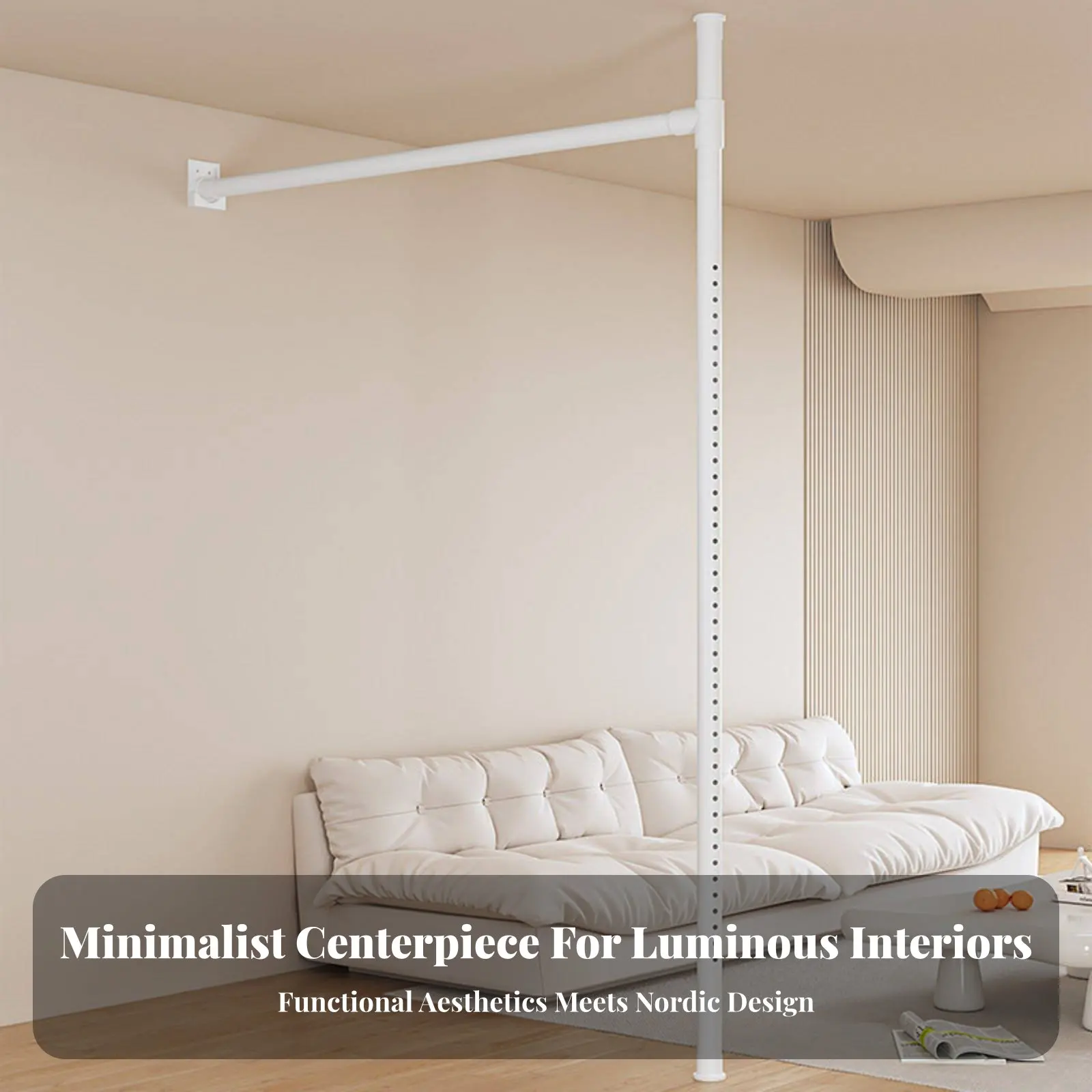 No-Drillstanding Partition Stylish Installation Room Curtain Stand Divider Privacy Folding Design Wind-Blocking for Home Decor