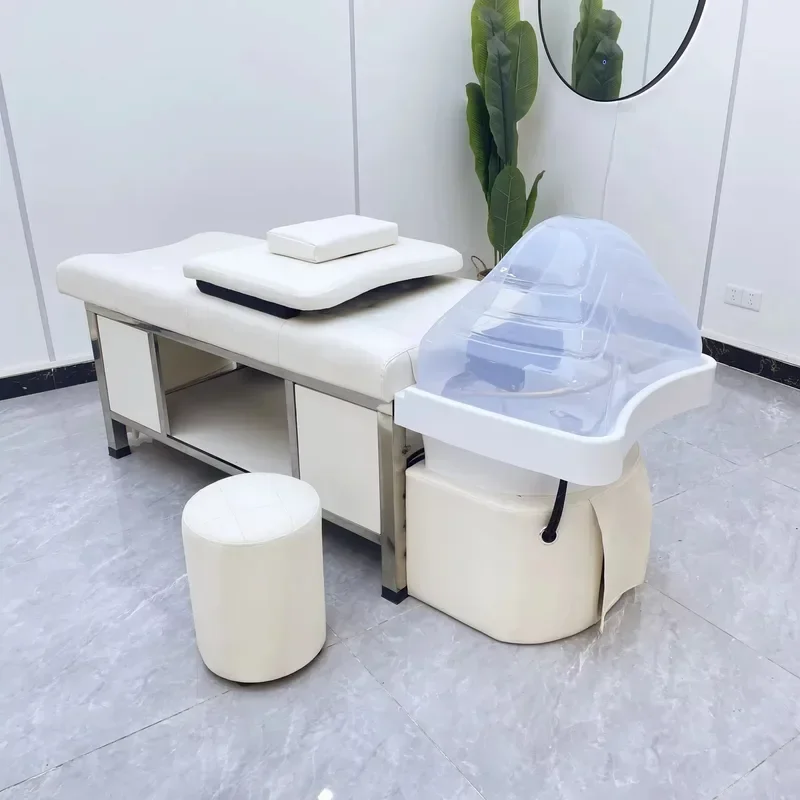 High End Black Shampoo Bed Water Recycling Salon Barber Spa Modern Salon Shop Shampoo Bed