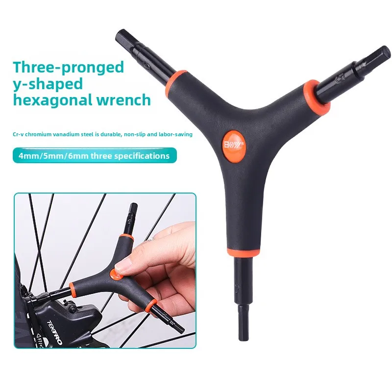

Y-Shaped Bicycle Repair Tool, 3-in-1 CRV Allen Key Wrench 4/5/6mm, Non-Slip Handle for Mountain Bike Maintenance