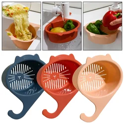 Cesta de drenaje multifuncional para fregadero de cocina, filtro de grifo con forma de gato, estante para frutas y verduras, organizador de utensilios de cocina