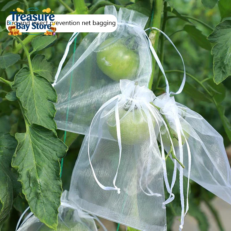 50Pcs Fruit Protection Mesh Bag Anti Bird Anti  Garden Grape Plant Protective Cover