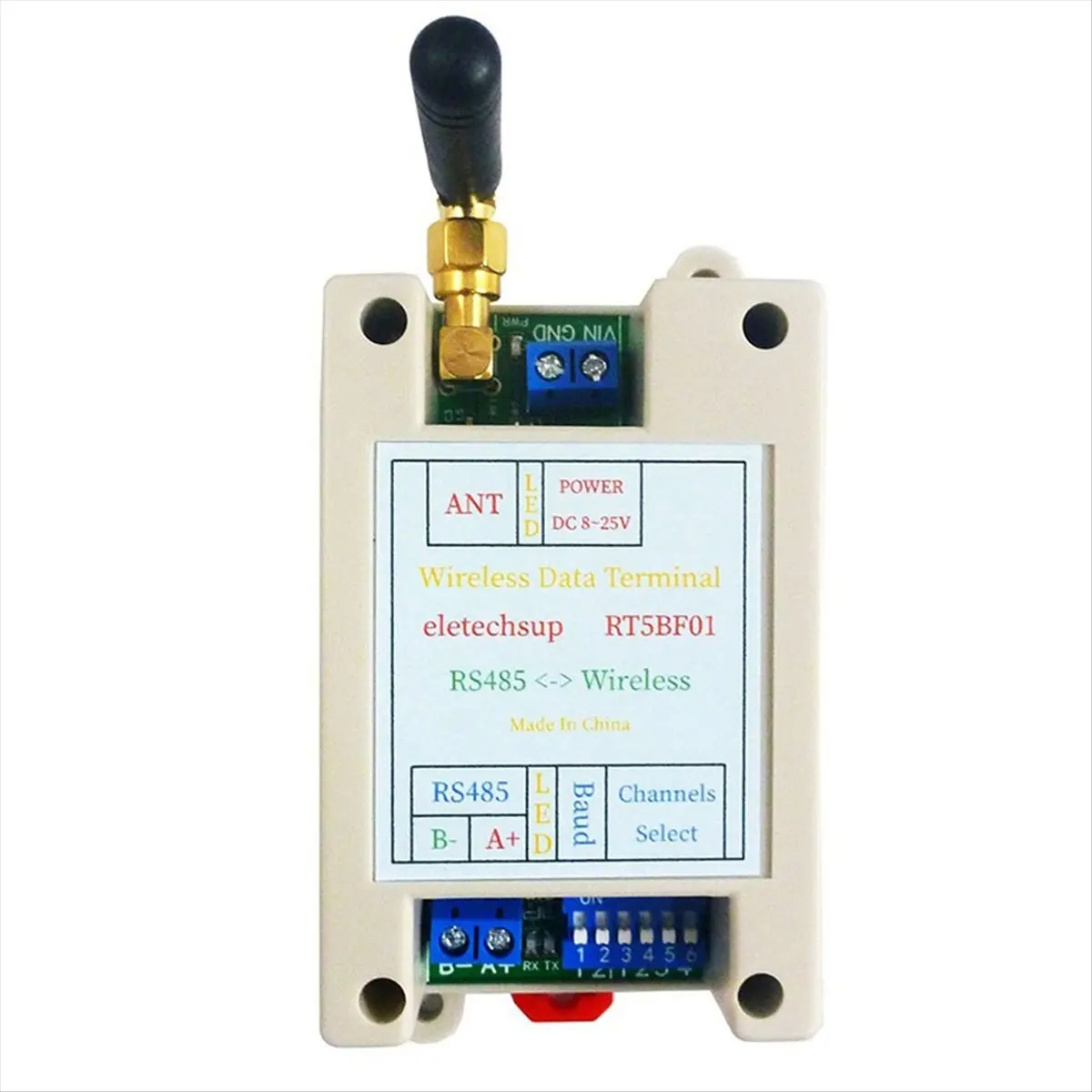 SWXF DC 12V 24V Din Rail DIP Switch RS485 Wireless Transceiver 20DBM -121dBm UART Transmitter and Receiver Modbus RTU Module