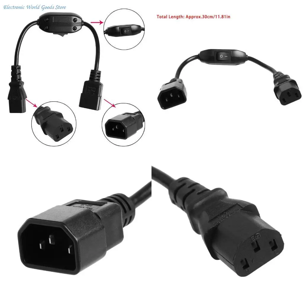 

A3PD C14-C13 Extension Power Cord IEC 320 C13 Female to C14 Male with 10A On/Off Switch Power Adapter Cable Accessories