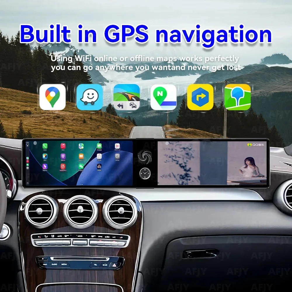 

Dual 12.3" HD Touch Screen Android 13 For Mercedes-Benz GLC 2018-2020 Wireless CarPlay GPS Navigation Head Unit Replacement Up