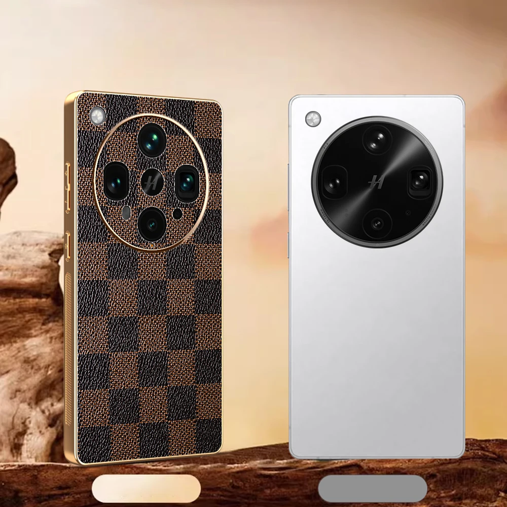 Высококачественный деловой кожаный чехол для Oppo Find X8 X7 Pro Ultra S S + с леопардовым узором в шахматном порядке, противоударный защитный чехол из ТПУ