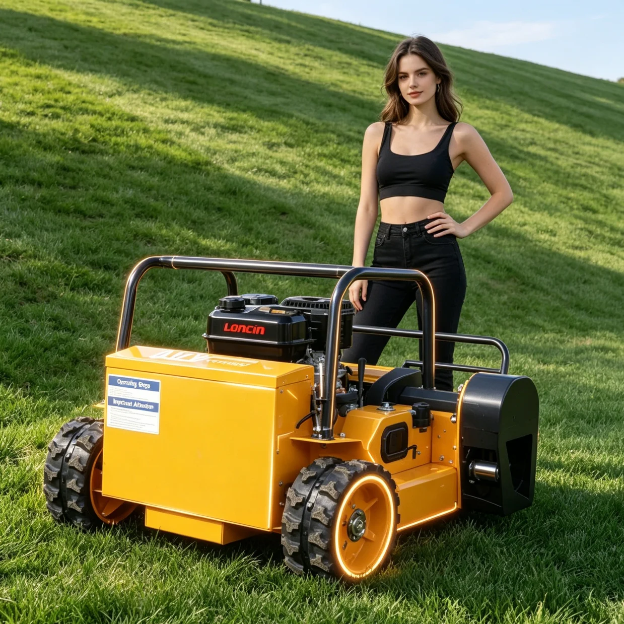 

Customized Remote Control Petrol Lawn Mower Low Fuel Consumption Long Working Time for Commercial And Household Grass Mowing